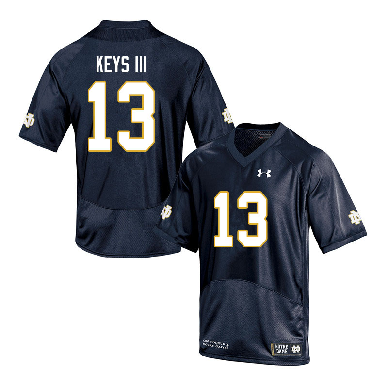 Men #13 Lawrence Keys III Notre Dame Fighting Irish College Football Jerseys Sale-Navy